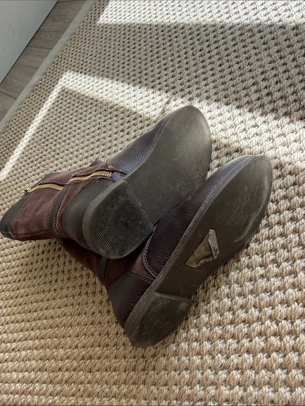 Janie and Jack Riding Boots Brown Leather & Suede Mid-Calf Boots size 12